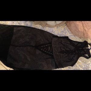 Black and beige cut out two piece under knees